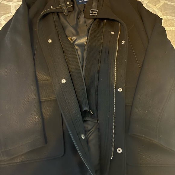 Wool blend black jacket by Cole Haan like new. My husband wore twice ! - Picture 4 of 7